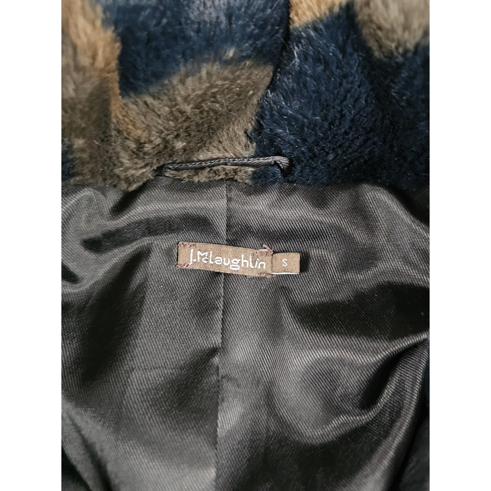 J.McLaughlin Long Teddy Coat Womens Small Camo Faux Fur Lined Winter Jacket - Picture 2 of 12